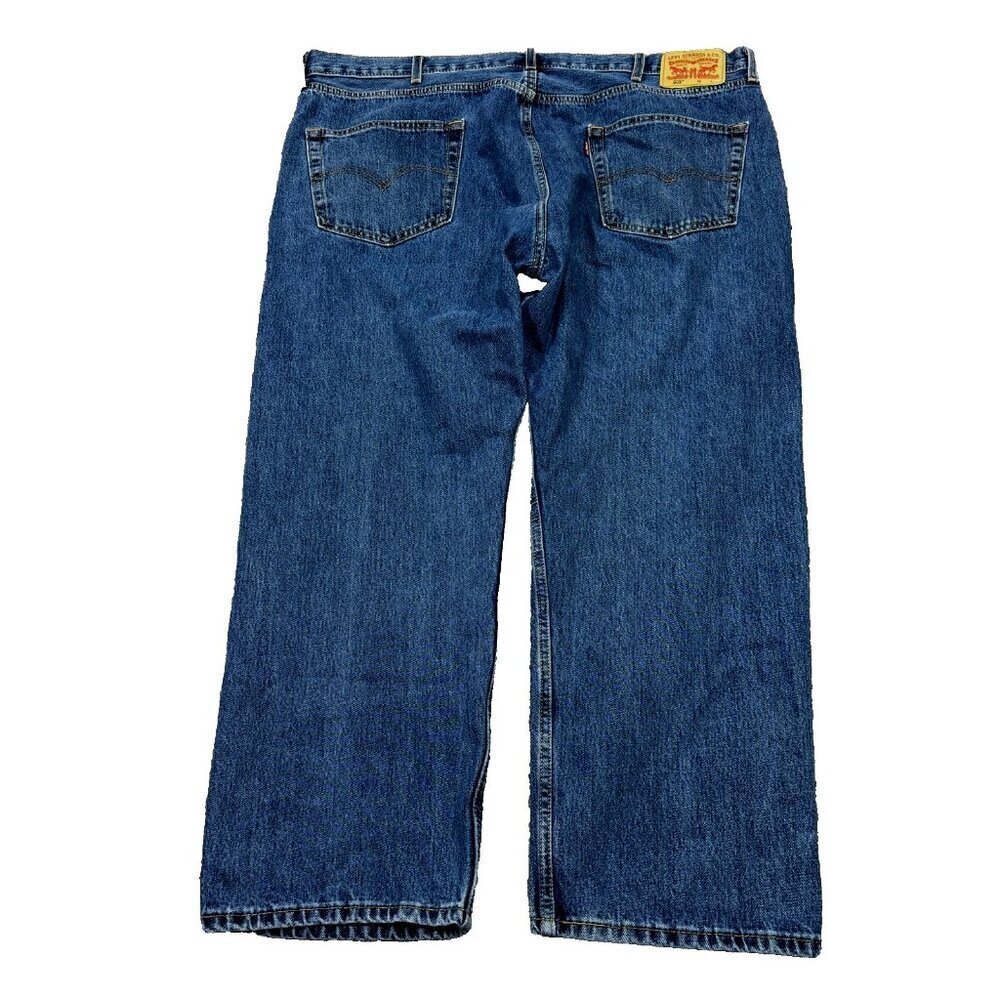 Levis Jeans Mens 48 Blue 505 Regular Fit Straight Leg Medium Wash measure 46x27